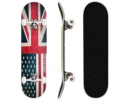 MammyGol Skateboards 31''x 8'' Complete Skateboard Cruiser 9 Layer Canadian Maple Double Kick Concave Standard and Tricks Skateboards for Beginner and Pro