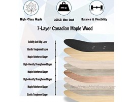 NOBONDO Standard Skateboards for Beginners 31 x 8 Complete Pro Skateboard for Girls and Boys 7 Layer Canadian Maple Double Kick Concave Trick Skate Board with Repair Kit for Kids and Adults