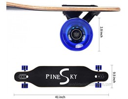 PINESKY 41 Inch Longboard Skateboard 8 Ply Natural Maple Complete Skateboard Cruiser for Cruising Carving Free-Style and Downhill with T-Tool