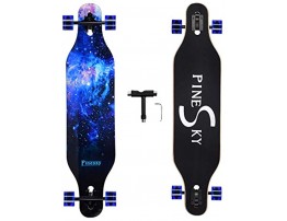PINESKY 41 Inch Longboard Skateboard 8 Ply Natural Maple Complete Skateboard Cruiser for Cruising Carving Free-Style and Downhill with T-Tool