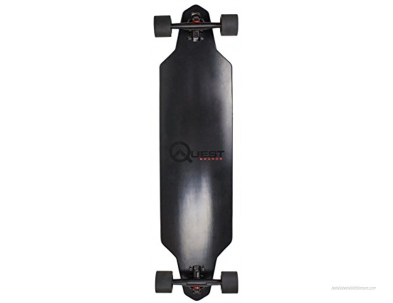 Quest Skateboards Zero Dark 40 Downhill Style Slot Through Longboard Skateboard Black