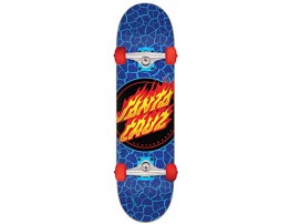 Santa Cruz Skateboards Complete Flame Dot Blue 7.5 x 28.25 Assembled