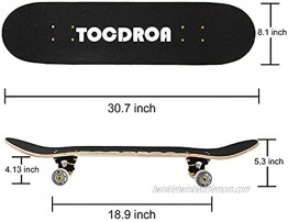 Skateboards for Beginners KUZOO Complete Skateboard 31 x 8 7 Layer Canadian Maple Double Kick Concave Standard and Tricks Skateboards for Kids and Beginners
