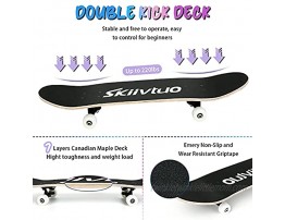 Skiivtuo Skateboards 31 x 8 Complete Standard Skateboard for Girls Boys Beginners 7 Layer Canadian Maple Double Kick Concave Skate Board Gifts for Kids Teens & Adults Purple