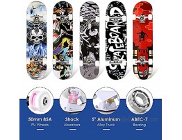 Smibie Skateboards Pro 31 inches Complete Skateboards for Teens Beginners Girls Boys Kids Adults 7 Layer Maple Wood Skateboard