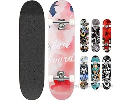Smibie Skateboards Pro 31 inches Complete Skateboards for Teens Beginners Girls Boys Kids Adults 7 Layer Maple Wood Skateboard