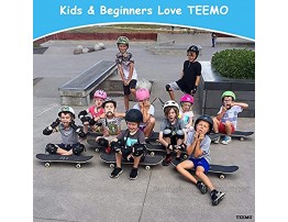 TEEMO Skateboard for Beginners 7-Ply Canadian Maple Deck 31 x 8 Complete Skateboard Double Kick Concave Standard Skateboard for Kids Teens & Adults