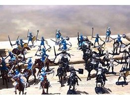 TYCBOY 56 Pieces Colorful Middle Ages Military Figures Soldier Knight Horses Army Toys Set Infantry Archer Warriors Sword&Shield Swordman Archaic Soldiers Medieval Soldiers Model 56pcs Colorful