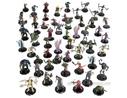 56 Painted Fantasy Mini Figures- All Unique Designs- 1 Hex-Sized Compatible with DND Dungeons and Dragons & Pathfinder and RPG Tabletop Games- Features Goblins Orcs Gnolls Skeletons & More…