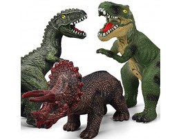 6 Piece Dinosaur Toys for Kids and Toddlers Blue Velociraptor T-Rex Triceratops Large Soft Dinosaur Toys Set for Dinosaur Lovers Perfect Dinosaur Party Favors Birthday Gifts