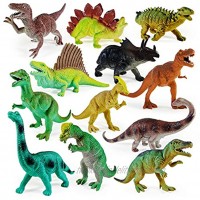 Boley 12 Pack 9-Inch Educational Dinosaur Toys Kids Realistic Toy Dinosaur Figures for Cool Kids and Toddler Education! T-Rex Triceratops Velociraptor and More!