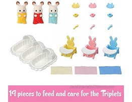 Calico Critters Triplets Care Set Dollhouse Playset with 3 Hopscotch Rabbit Figures & Accessories Included