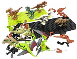 Dinosaur Toys 12 Pack Mini Dinosaur DIY Action Figures Building Blocks,Jurassic Theme Dinosaur Building Blocks Toy Plastic Playsets Educational Gift for Kids