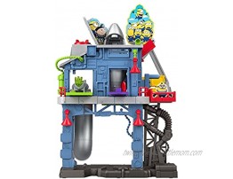 Fisher-Price Imaginext Minions Gru's Gadget Lair playset with Minion Otto figure and removable rocket for preschool kids ages 3-8 years