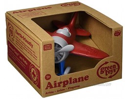 Green Toys Airplane Red Blue CB Pretend Play Motor Skills Kids Flying Toy Vehicle. No BPA phthalates PVC. Dishwasher Safe Recycled Plastic Made in USA.