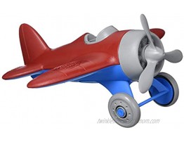 Green Toys Airplane Red Blue CB Pretend Play Motor Skills Kids Flying Toy Vehicle. No BPA phthalates PVC. Dishwasher Safe Recycled Plastic Made in USA.