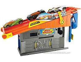 Hot Wheels Rooftop Race Garage Playset Race to the Finish Line then Pull Into the Garage for a Tune-up with the Rooftop Race Garage!
