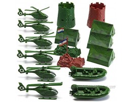 JaxoJoy 200-Piece Army Men Military Set Cool Mini Action Figure Play Set w Soldiers Vehicles Aircraft & Boats Pretend WWII Army Base & Military Toy Figurines for Boys