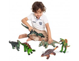 JOYIN 6 Pack 12’’ to 14’’ Educational Realistic Jumbo Dinosaur Figures Toy Set for Party Gift with Dinosaur Booklet