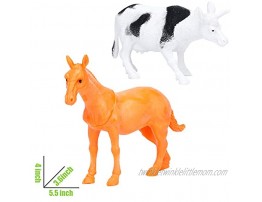 Large Farm Animals Figures Realistic Simulation Jumbo Plastic Farm Animal Toys Learning Educational Playset Party Favors Bath Toys Cupcake Toppers for Toddlers Kids