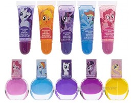 My Little Pony Townley Girl Super Sparkly Cosmetic Beauty Makeup Set for Girls Teen Tween First Princess with Lip Gloss Nail Polish and Nail Stickers Perfect for Parties Sleepovers and Makeovers