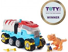 Paw Patrol Dino Rescue Dino Patroller Motorized Team Vehicle with Exclusive Chase and T. Rex Figures Blue Medium
