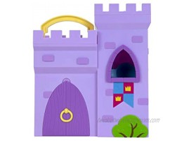 Peppa Princess Fort Adventure Playset 8 Inch Expandable Playset with Carry Handle Including Character Toy Princess and Frog Picnic Basket Sir George Knight Dragon and Catapult Accessories