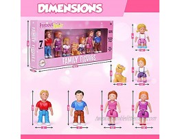 Playkidz Family Figures Small Play People 7 Figurines Set Parents Sibling and Pet -Early Development Play Figure Toy for Children STEAM Learning Toys Children Ages 3+