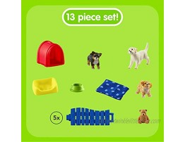 Schleich Farm World Puppy Pen 13-piece Educational Playset for Kids Ages 3-8