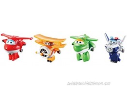 Super Wings Transform-A-Bots 4 Pack | Jett Paul Mira Grand Albert | 2 Scale Action Figure | Fun Preschool Airplane Toy for 3 4 5 Year Old Boys and Girls