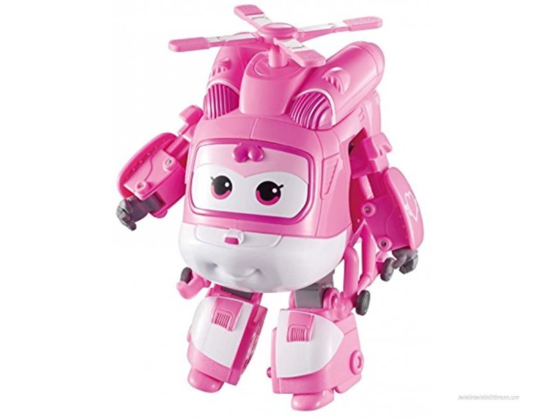 Super Wings Transforming Dizzy Toy Figure | Pink Helicopter to Bot | 5 Scale | Airplane Toys for 3 4 5 Year Old Kids for Preschool Boys and Girls | Alpha Group