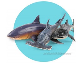 Winsenpro Jumbo Shark Toys,6 Pack 10 Realistic Shark Whale Figures with Moveable Jaw Bath Toys Set for Boys,Girls,Kids Birthday Party Favors 6pcs Large Shark Toys