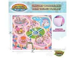 YoYa Toys Unicorn Wonderland Play Mat & Unicorn Toy Set | Colorful Activity Playmat & 6 Unicorn Figurine Set Keeps Little Girls Entertained for Hours | Adorable Playset Makes a Great Gift for Girls