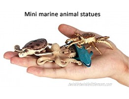 Zoo Animals,Mini Safari Animals Statue Realistic Plastic Sea Animal Statue Toy,Kid'S Party Supplies Cake Topper Including Penguins Turtles Octopus Humpback Whales Whales Sharks Dolphins12pcs