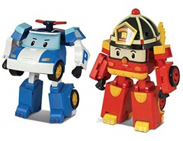 [2 Pack] Robocar Poli Poli + Roy Transforming Robot 4 Tramsformable Action Toy Figure Exclusive