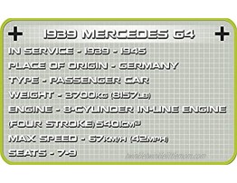 COBI Historical Collection 1939 Mercedes G4 Vehicle Metal Grey