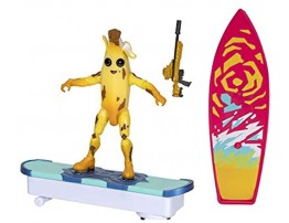 Fortnite Transforming Driftboard Vehicle Interchangeable Surfboard and Driftboard Faceplates Includes 4 Inch Peely Figure Plus Storm Scout Sniper Rifle Electronic Bump & Go Action