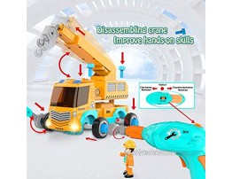HISTOYE RC Take Apart Car Stem Toys withElectricDrill RemoteControlCraneCar TrucksToys for Kids Toddlers Construction KitBuildingSets Toys Gifts for Age 345678 YearOldBoys Girls