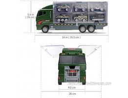 Jenilily Army Toys Cars for Boys Tank Military Truck Vehicle Mini Car Toy Carrier Truck Set Green 11 in 1