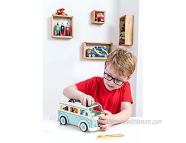Le Toy Van Cars & Construction Pretend Play Retro Wooden Holiday Campervan Toy Vintage Classic Style Play Set With Detachable Surfboard | Boys Play Vehicle Role Play Toys Suitable For 3 Year Old +