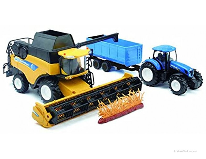 NewRay 5763 New Holland CR9090 & T7000 Model Tractor and Harvester