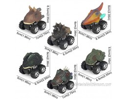 Pull Back Dinosaur Cars Set of 6 Dino Cars Toys with Big Tire Wheel for 3-14 Year Old Boys Girls Creative Gifts for Kids.
